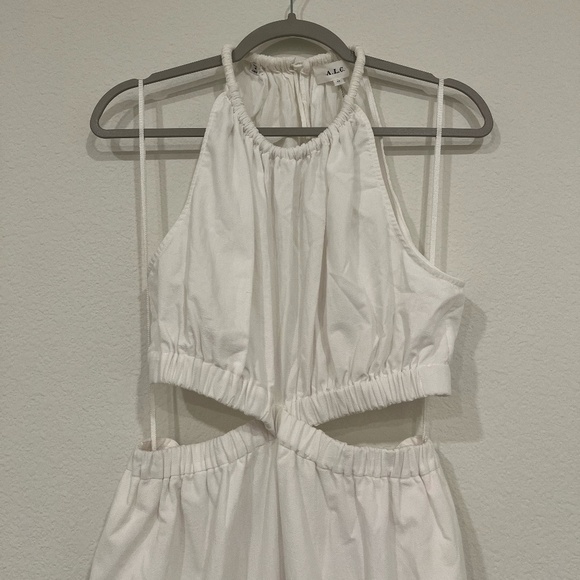 A.L.C. | Elegant Summer Whitney Cut Out Waist Midi Dress in White | Size 10 - Picture 5 of 15